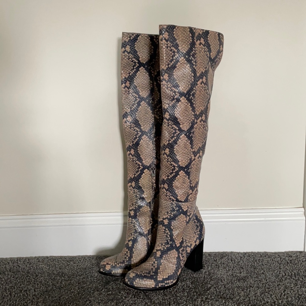 Sam Edelman Snakeskin Knee-high Boots